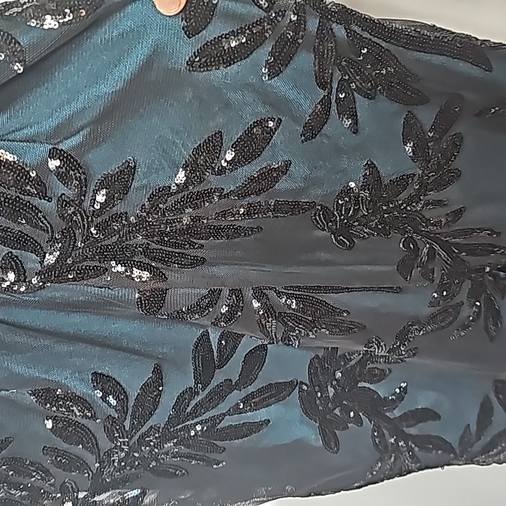NWOT Alex & Eve sequined razorback halter neck midi sheath floral dress sz 10 - Picture 10 of 12